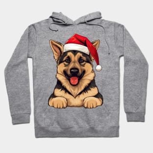 Christmas Peeking German Shepherd Dog Hoodie